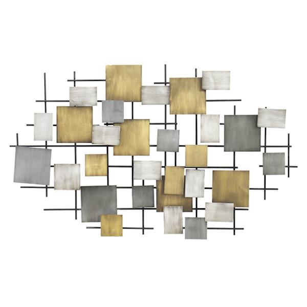 Metal Multicolor Squares Wall Art, 39x23