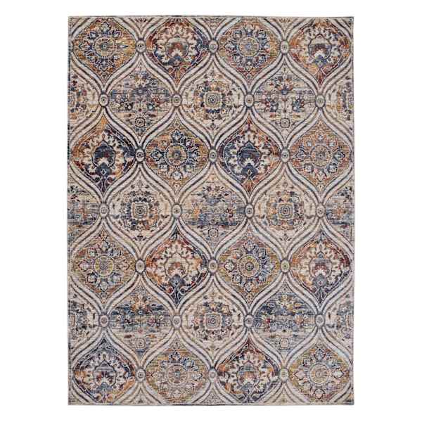 (B654) Ivory & Beige Soft Quatrefoil Accent Rug, 3x5
