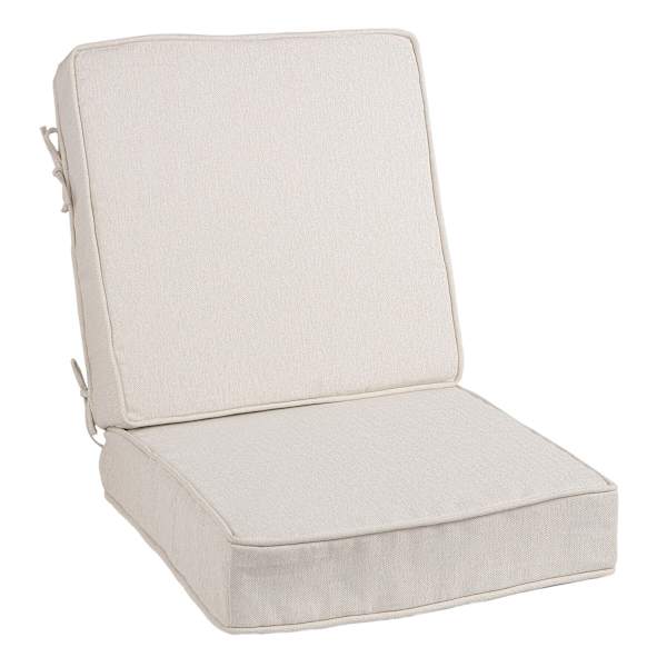 2-Piece Tristin Heather White Premium Outdoor Deep Seat Chair Cushion Set