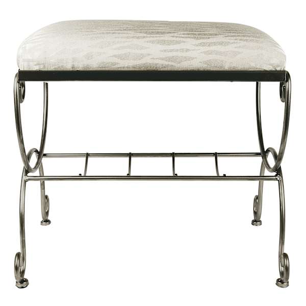 Vanity Bench, Silver & Ivory