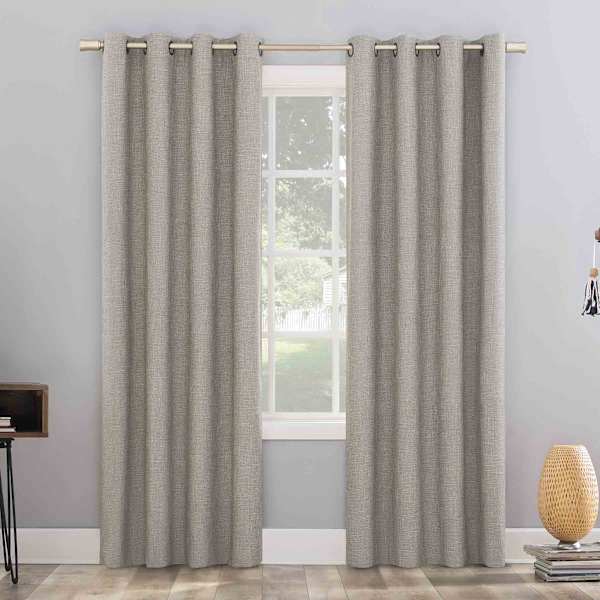 Sun Zero Grey Blackout Grommet Curtain Panel, 84"
