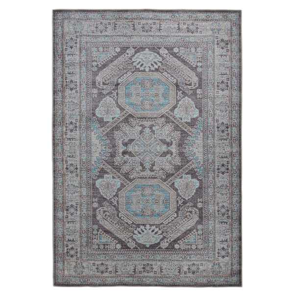 (D489) Eastview Grey Medallion Runner, 2x7