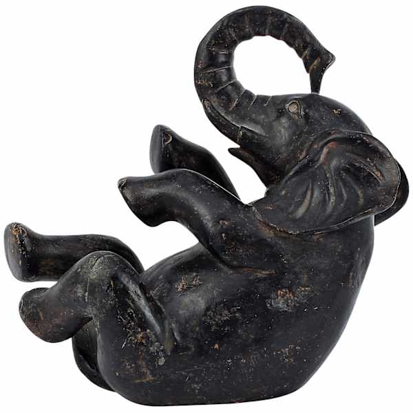 Black Laying Elephant, 6"