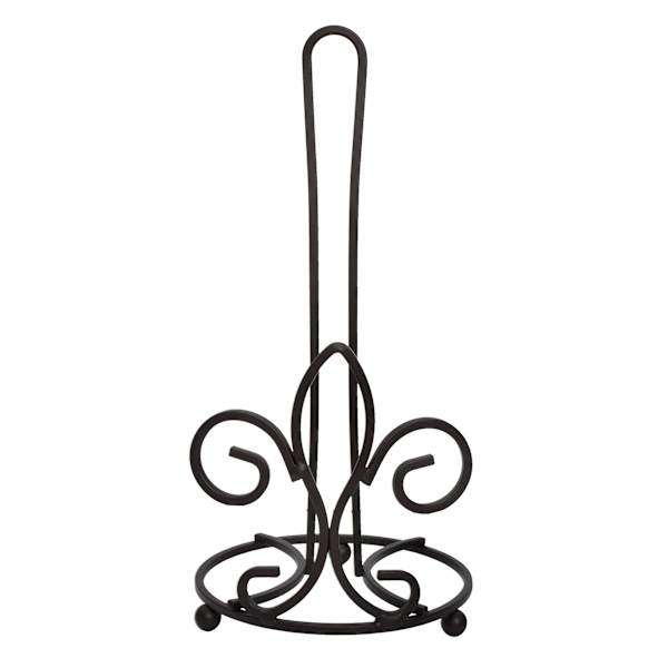 Fleur-de-Lis Black Paper Towel Holder