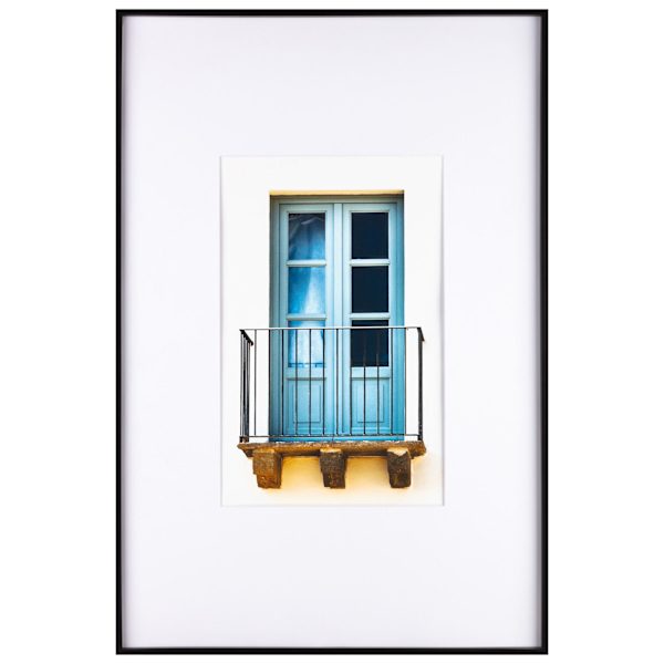 20x30 Matted To 11x17 Thin Black Linear with White Mat Photo Wall Frame
