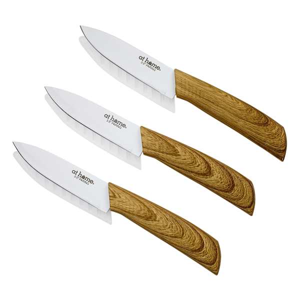 6-Piece Wood-Look Handle Non-Stick Paring Knife & Sheath Set