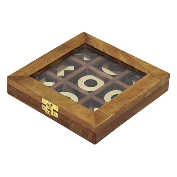 Honeybloom Wooden Tic Tac Toe Game, 7"