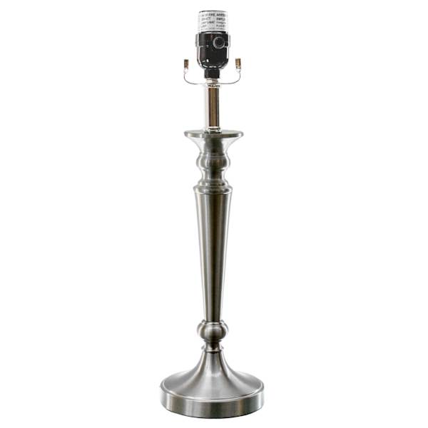 Brushed Steel Metal Table Lamp Base, 20"