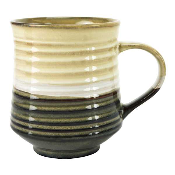 Ribbed Tan Striped Mug