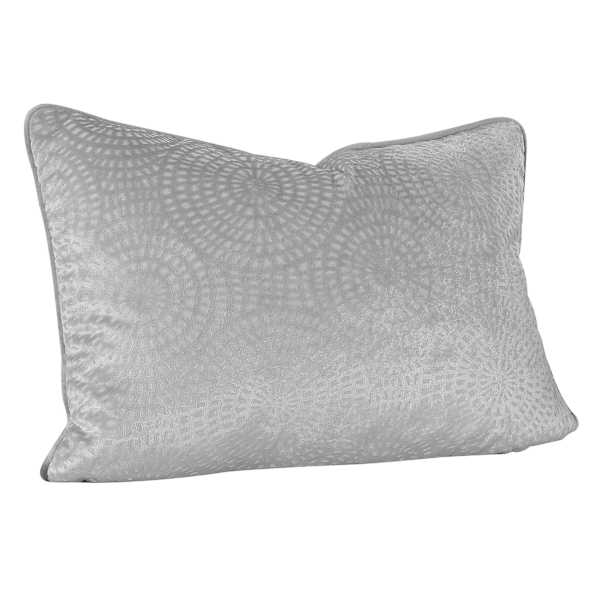 Mandala Grey Velvet Throw Pillow, 14x20