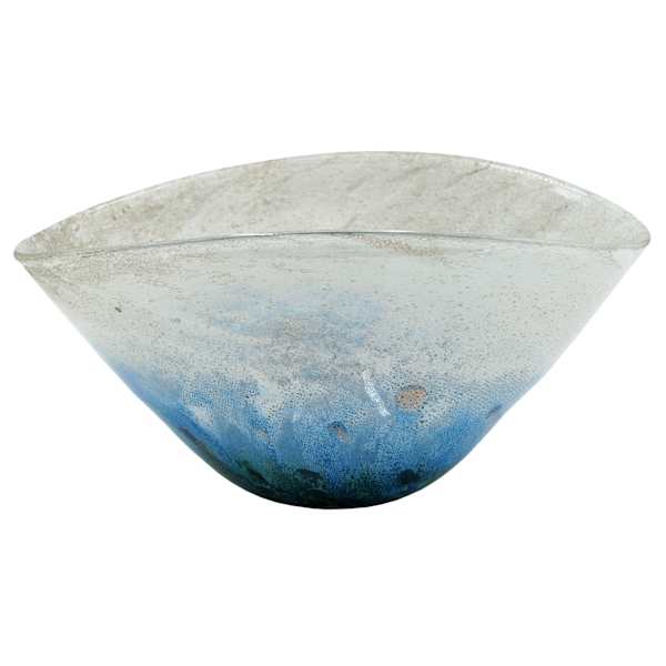 Blue Decorative Glass Bowl, 14x7