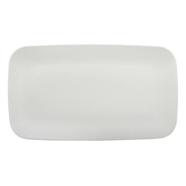 Matte Grey Soft Square Melamine Serving Tray, 16"