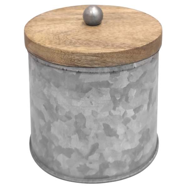 Light Grey Galvanized Metal Bath Container, 4.5"