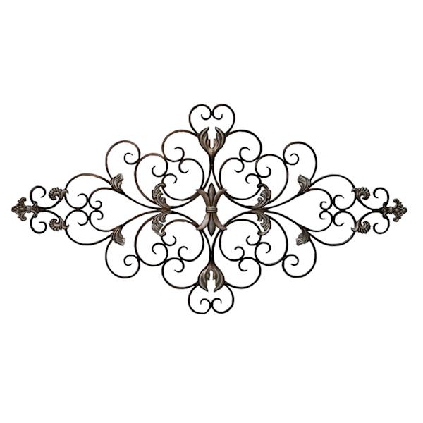 Silver Metal Fleur De Lis Wall Decor, 47x26