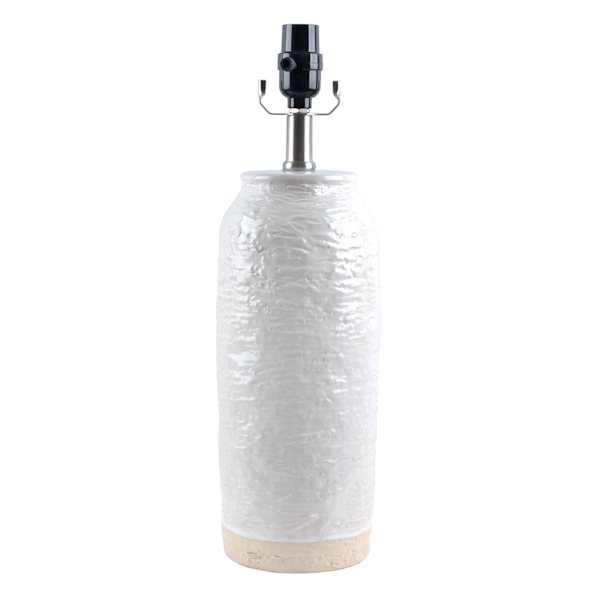 White Textured Ceramic Accent Lamp, 18"