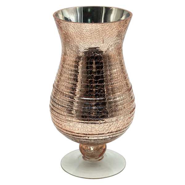 Rose Gold Hurricane Candle Holder, 10"