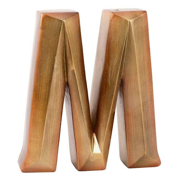 Tracey Boyd 6" Gold Monogram Decor, M