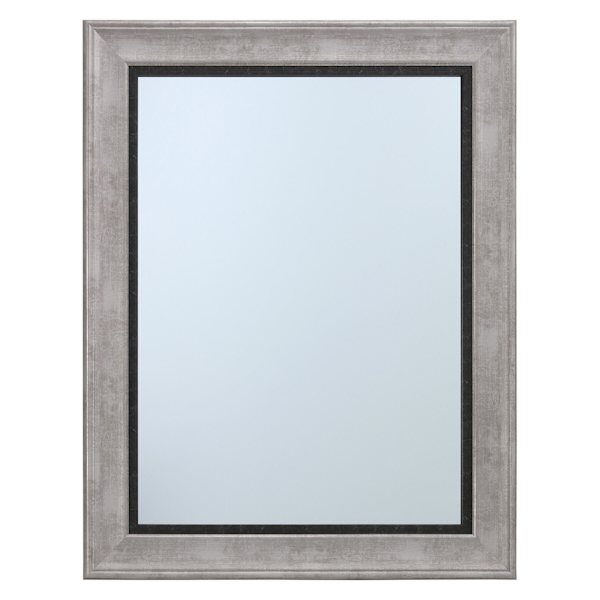 Grey & Black Framed Rectangle Wall Mirror, 22x28