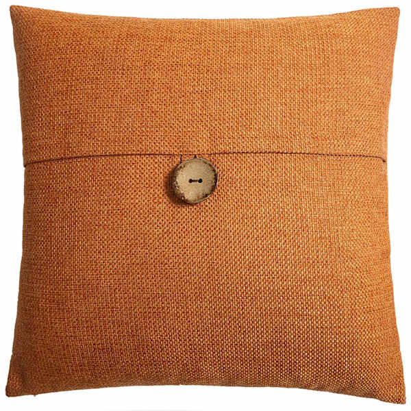 Clayton Orange Coconut Button Throw Pillow, 20"
