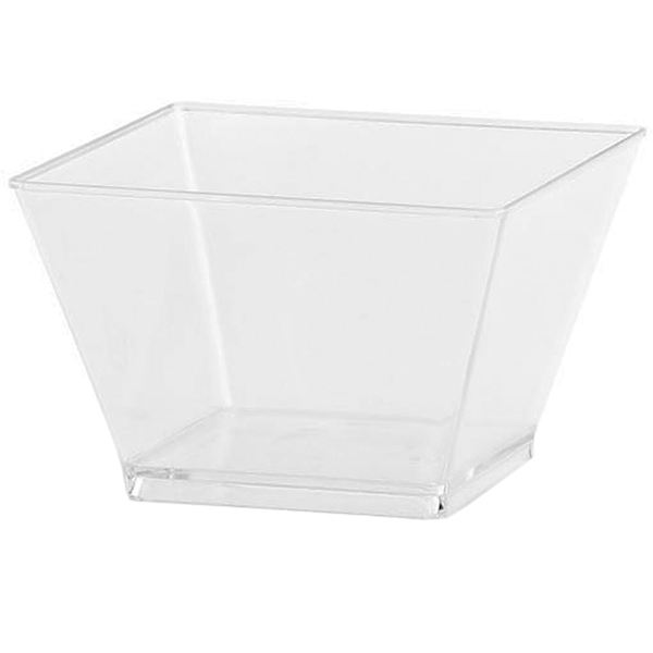 Lillian Table Settings 20-Count Clear Plastic Rectangle Condiment Bowl, 8oz