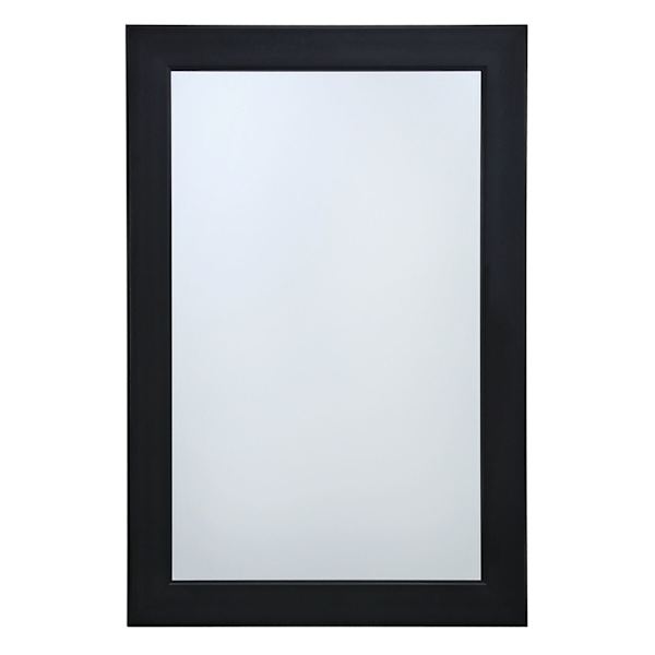 Flat Black Framed Rectangle Wall Mirror, 24x36