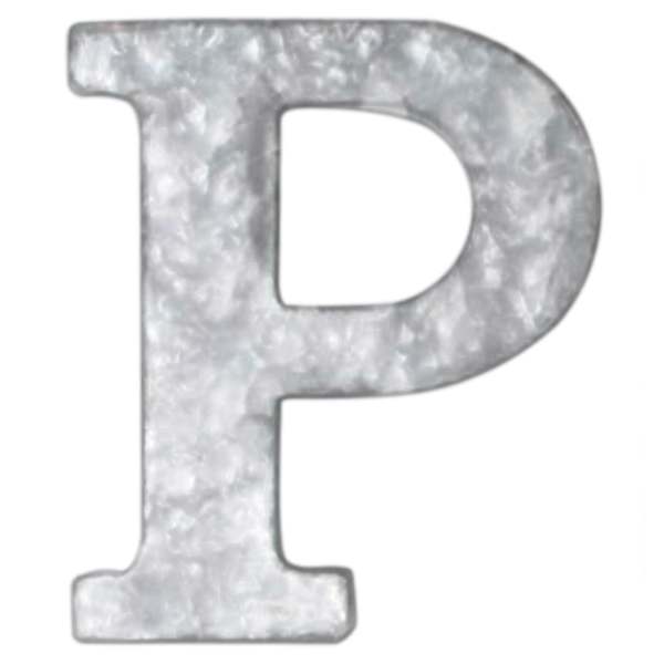12" Galvanized Metal Monogram Wall Art, P