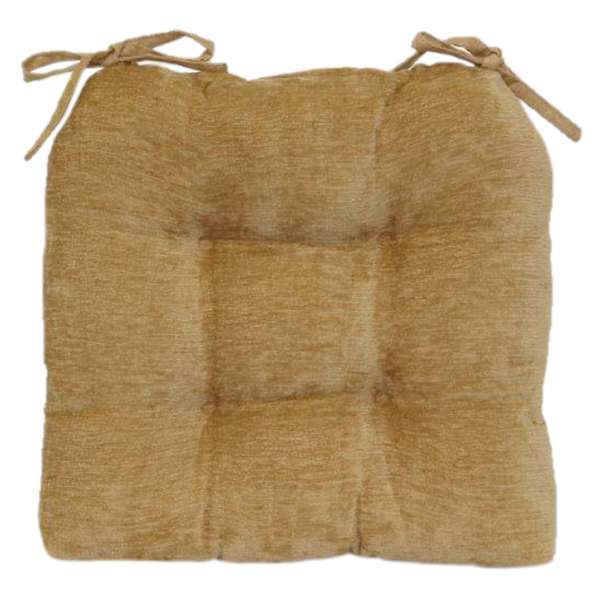 Reese Chenille Gold Dining Chair Cushion