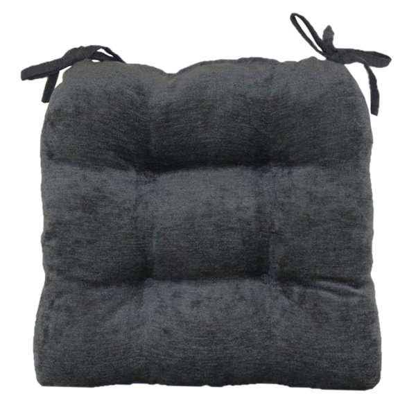 Reese Grey Chenille Dining Chair Cushion