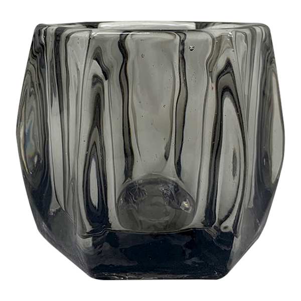Laila Ali Smoked Glass Tealight Candle Holder, 3"