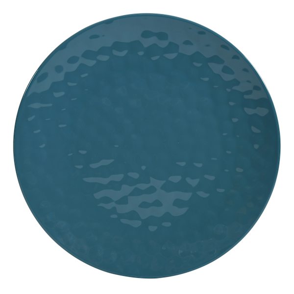 Embossed Melamine Dinner Plate, Turquoise