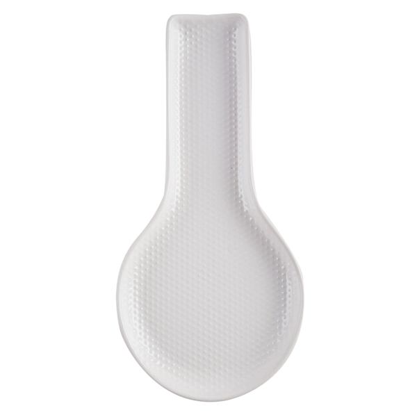 White Dotted Spoon Rest, 10"