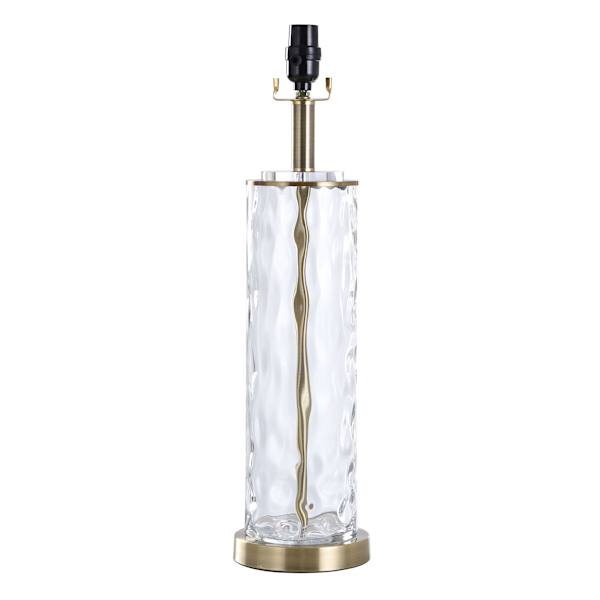 22in. Gold Metal/Clear Glass Table Lamp