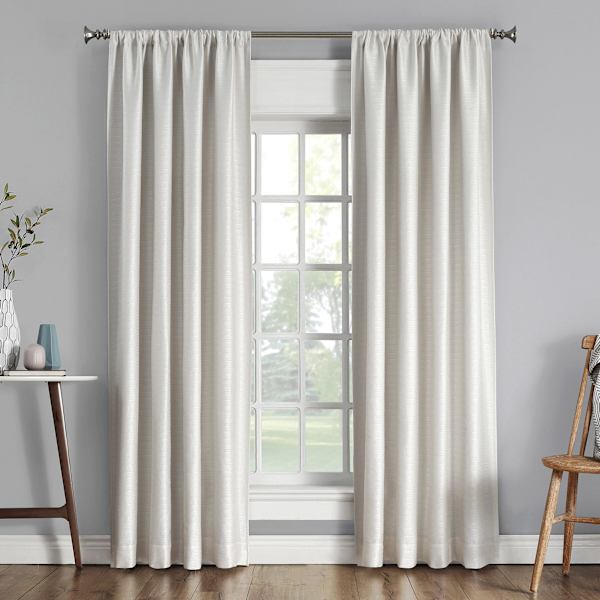 Sun Zero Pearl Thermal Lined Rod Pocket Blackout Curtain Panel, 63"