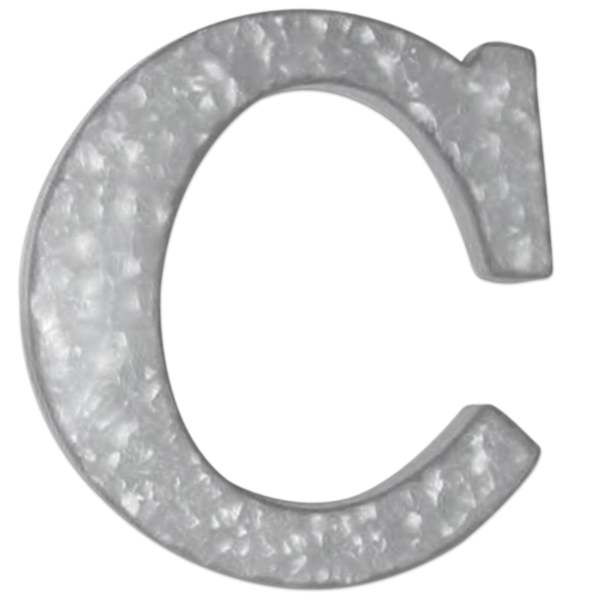 12" Galvanized Metal Monogram Wall Art, C