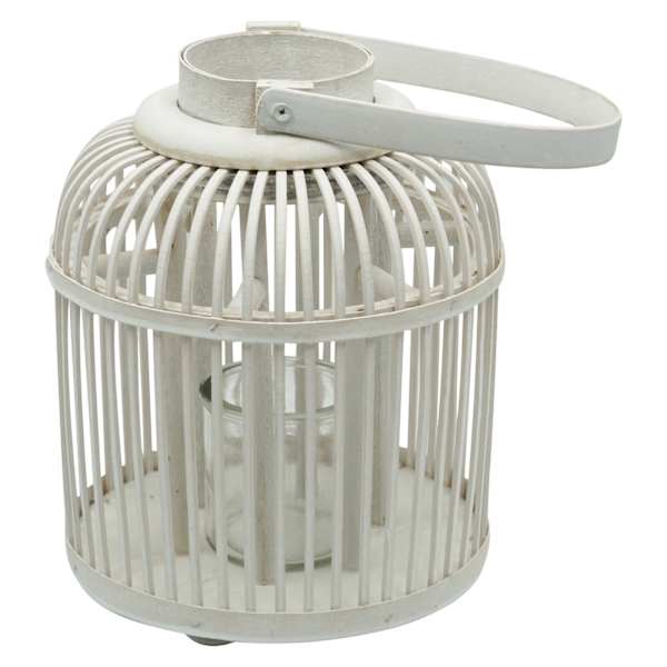 White Bamboo Lantern, 11"