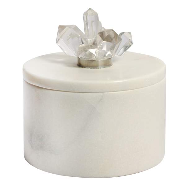 Laila Ali Marbled Round Box with Crystal, 6"