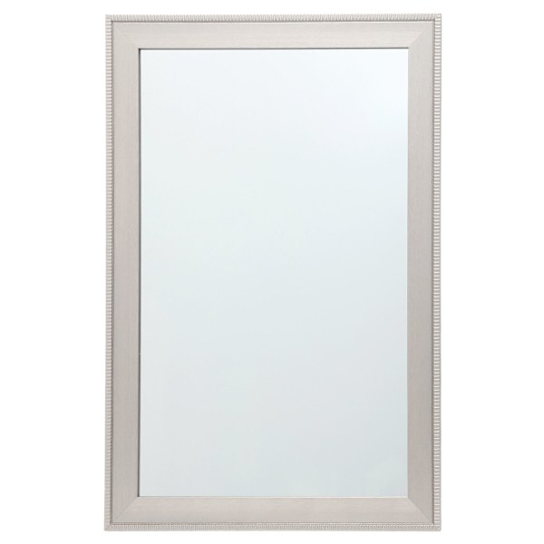 Grey Striped Trim Framed Rectangle Wall Mirror, 24x36