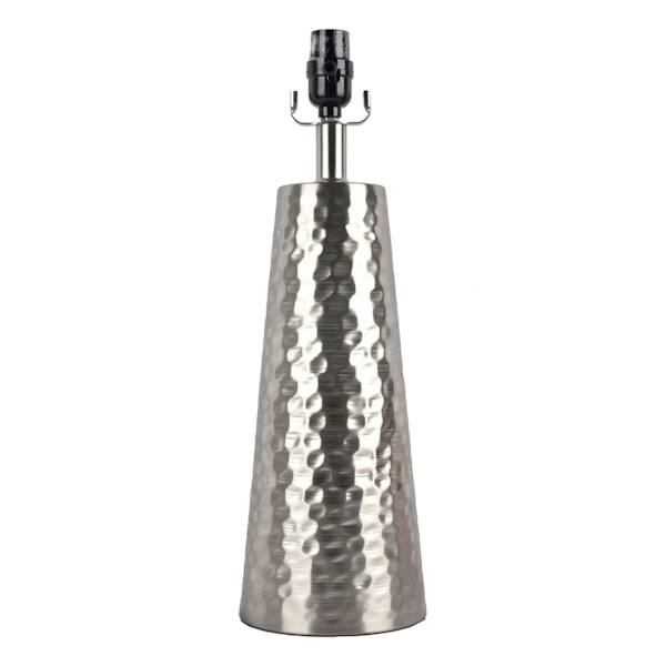 Found & Fable Silver Hammered Metal Table Lamp Base, 19"