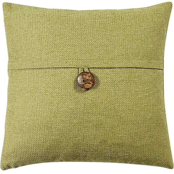 Clayton Olive Green Coconut Button Throw Pillow, 20"