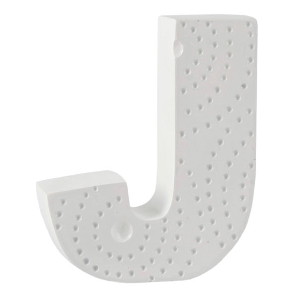 5" White Monogram Letter, J