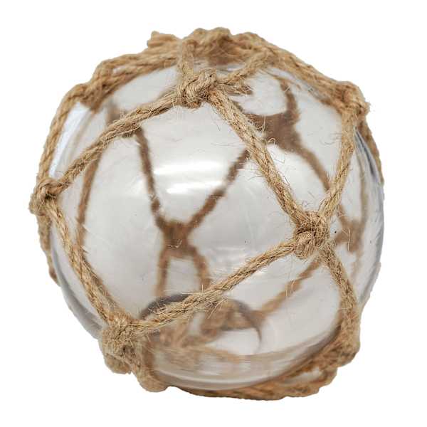 Clear Glass Ball with Rope Decor, 4"