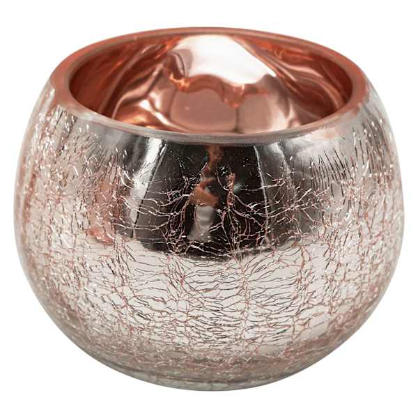 Crackle Glass Rope Candle Holder, 4"