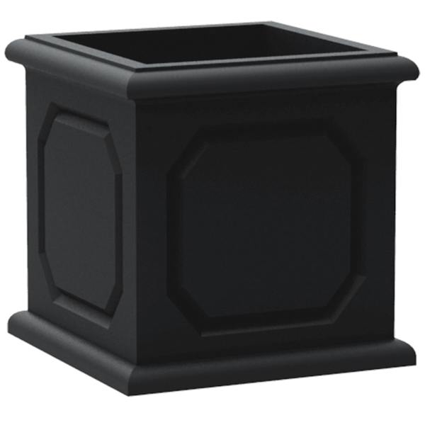 Japi All Weather Proof Black Versailles Cube Outdoor Planter, Medium