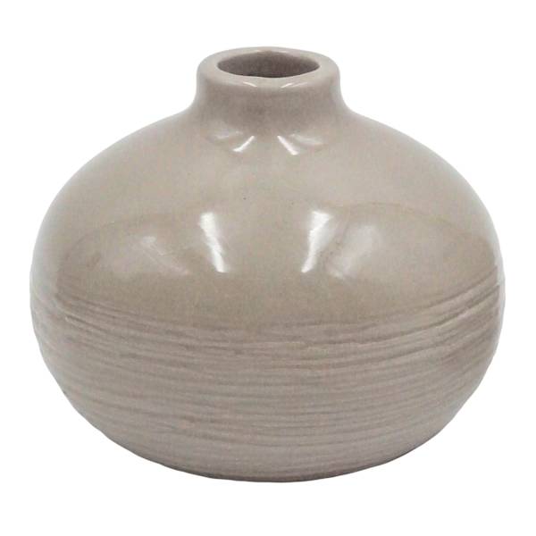 Tan Ceramic Vase, 4"