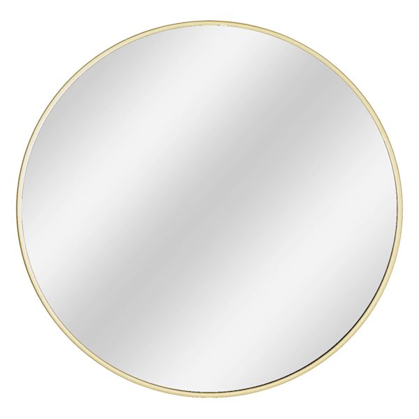 Gold Metal Gallery Round Wall Mirror, 42"
