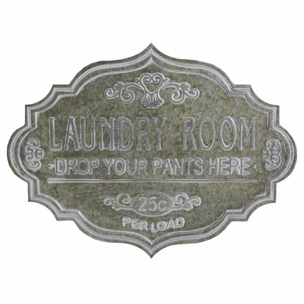 Laundry Room Decorative Metal Wall Art, 24x18