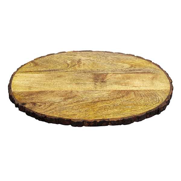 Bark Edge Oval Wooden Cheese Serving Tray, 13x9.5