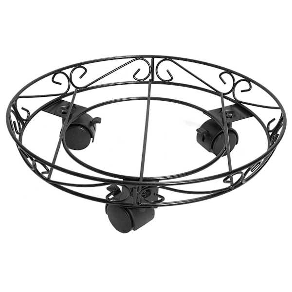 Black Metal Scroll Garden Dolly, 12"