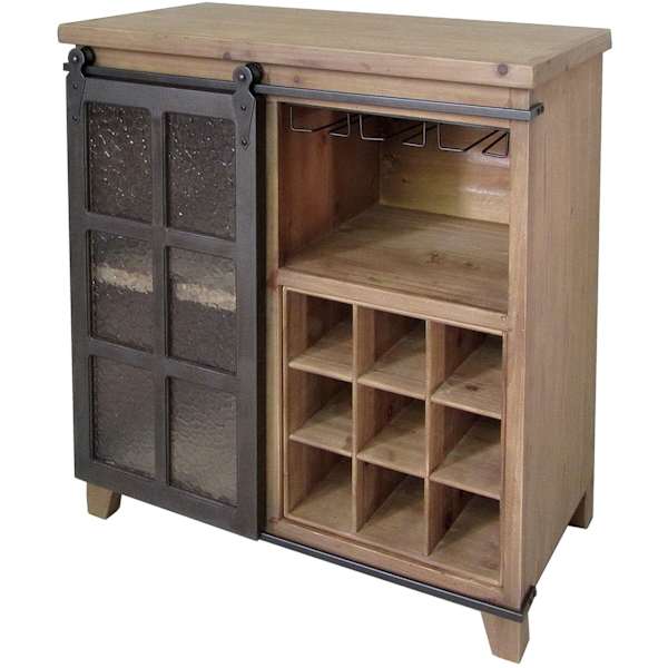 Wine cabinet with barn doors best sale