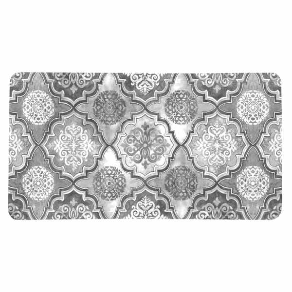 Cook N' Comfort Grey Medallion Anti-Fatigue Kitchen Mat, 20x39